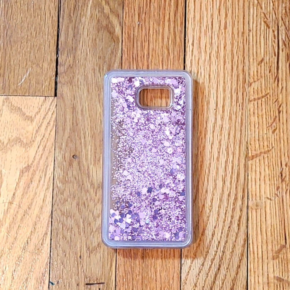 ROSE GOLD CLEAR GLITTED PHONE CASE FOR GALAXY  NOTE 5